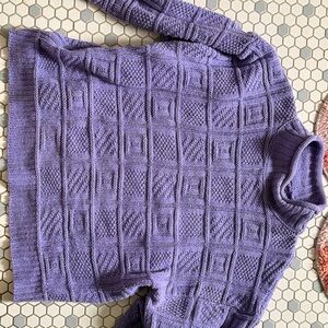Vintage Purple Roll Down Turtleneck Sweater